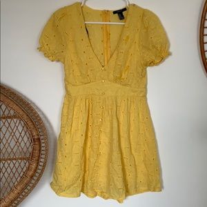 Yellow eyelet dress